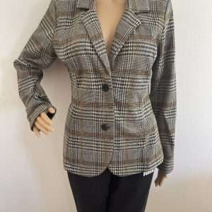 Aniston CASUAL blazer in jersey con nastro laterale, a quadri multicolore, taglia 38