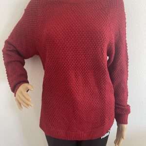 Джемпер Aniston CASUAL с круглым вырезом из жемчужного трикотажа, красный, размер 34