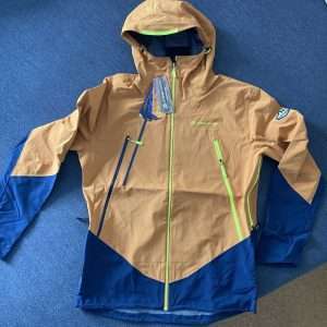 ALPINE PRO outdoorjas Tor, capuchon, waterkolom 15.000 mm, blauw, geel, XL