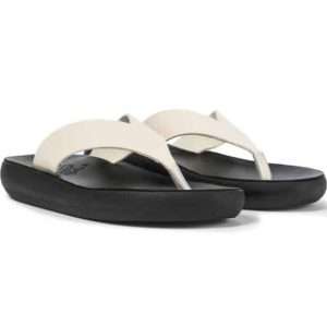 Древнегреческие сандалии - Charys Comfort из кожи, черный/белый, размер 38