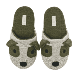ANIMAL SLIPPERS LIMITED EDITION, kapcie dziecięce, zwierzęcy wzór, khaki zielony, 26/27