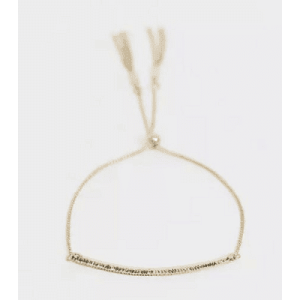 ASOS DESIGN pulsera con cadena toggle y barra de metal texturizado en tono dorado