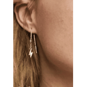 ASOS DESIGN Pendientes pasantes de plata de ley bañada en oro, con rayo