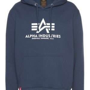 Sudadera con capucha Alpha Industries Basic Hoody, en azul marino, talla XXXL