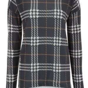 Sudadera CASUAL Aniston con diseño de cuadros, en blanco y negro, talla 42