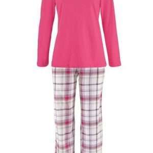 Pyjama Arizona met geruite broek, in berry geruit, maat 44/46