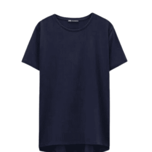 Camiseta asimétrica de Zara, para mujer, en azul marino, talla S