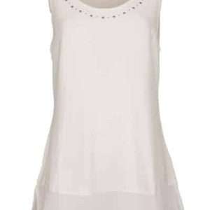 BOYSENS camisa de tirantes con gasa, en blanco roto, talla 36