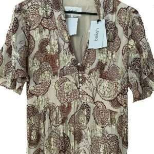 Ba & Sh maxi vestido de aspecto metalizado, en beige-marrón, talla L