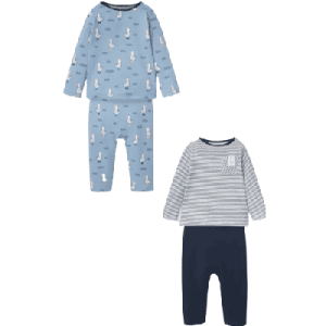 Babypyjama in een 2-pack van biologisch katoen in verschillende designs, maat 74