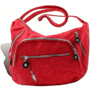 Borsa Street bag, borsa a tracolla, borsa da donna in nylon, rosso, 2262, dimensioni 32x22x10