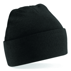 Gorro de punto acrílico Beechfield con logotipo ZSK bordado, unisex, negro, talla única