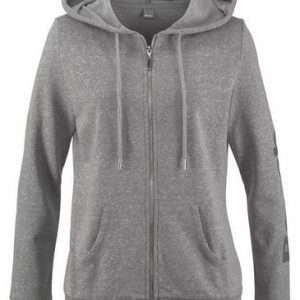 Banco. Sudadera con capucha y logo estampado, en gris claro moteado, talla 36/38