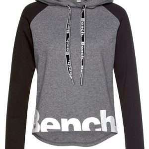 Banco. Sudadera cropped con capucha, en gris-negro, talla 36/38