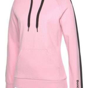 Banco. Sudadera con capucha y rayas laterales, en rosa, talla 32/34