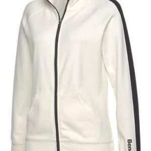 Banco. Sudadera con rayas laterales, en crudo-negro, talla 36/38