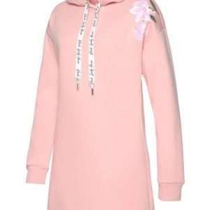 Скамейка запасных. Платье-свитшот с цветочным принтом, дымчато-розового цвета, размер 36/38