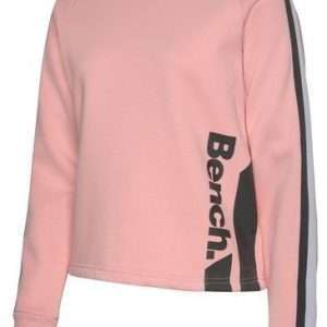 Bench. jersey corto con rayas en contraste, en rosa ahumado, talla 36/38