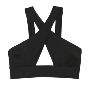 Bikinitop, beugel, met brede banden en metalen sluiting in zwart, maat 40