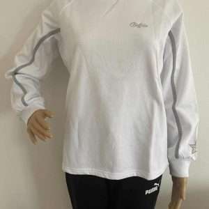 Sudadera Buffalo corta con logotipo bordado, en blanco, talla 36/38