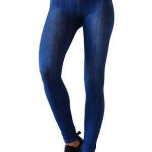 Leggings in denim Buffalo con polsini risvoltati colorati, in blu denim, taglia 38
