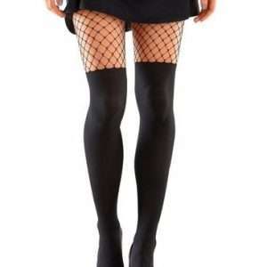 Collants opaques Buffalo avec overknee, en noir, taille 44/46