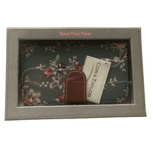 Portfel damski CORA TAYLOR LONDON w kwiatowy wzór, vintage, w pudełku upominkowym