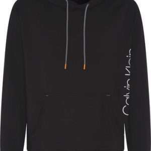 Calvin Klein - Felpa con stampa LOGO LATERALE VERTICALE, nera, taglia M