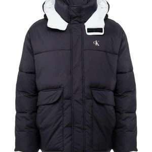 Calvin Klein Jeans PUFFER JACKET met capuchon - Winterjas, heren, zwart, maat S