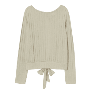 Женская рубашка из крепа с завязками, открытая сзади, бежевая, размер XXL