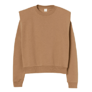 Sudadera de mujer con hombreras, en beige oscuro, talla M