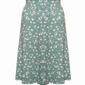 Zomerrok Fiona, met bloemmotief, in mint, maat L