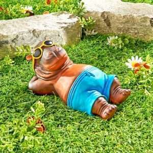 Decoratief figuur van nijlpaard Franz, weerbestendig, L 20cm