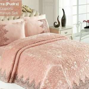 GOLDEN HOME - 6-delige deken set voor een tweepersoonsbed in roze