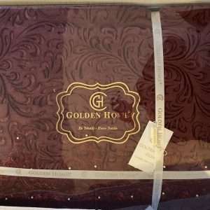 GOLDEN HOME - 6-delige deken set voor een tweepersoonsbed in wijnrood