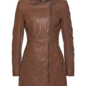 Płaszcz skórzany Seneka w kolorze koniakowym, rozmiar 3XL