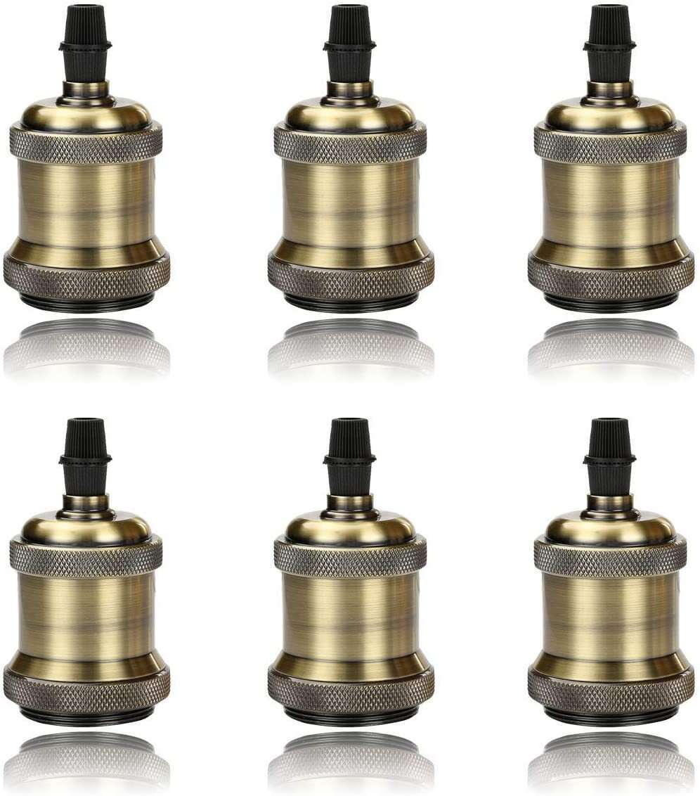 GreenSun LED Lighting 6 X Edison Lampenfassung E27 Fassung