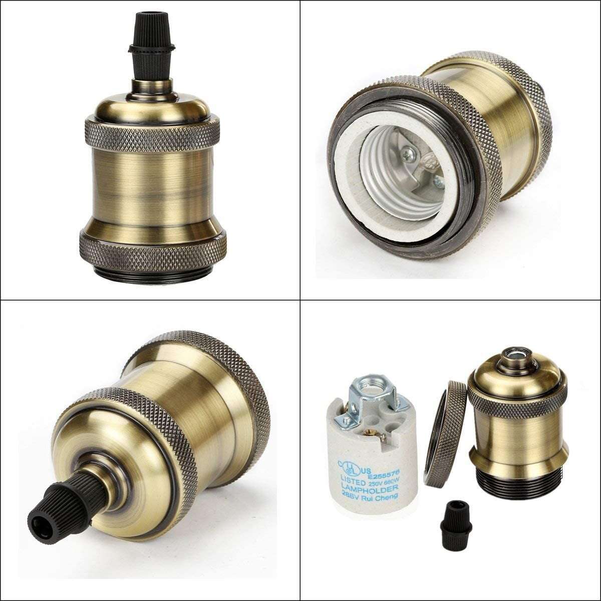 GreenSun LED Lighting 6 X Edison Lampenfassung E27 Fassung – Bild 5