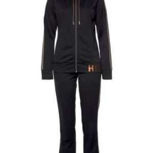 H.I.S Trainingsanzug mit Schriftzug, in Schwarz/Rose-Gold, Größe 46