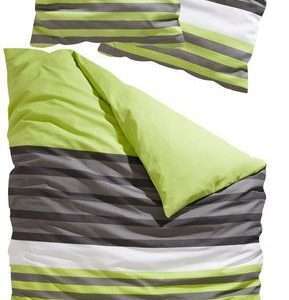 H.I.S. beddengoed marjolein, 2-delig, in groen-grijs, 155cm x 220cm / 80cm x 80cm