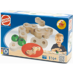Cadena de bloques de construcción HEROS serpiente, juego de 11 piezas de madera de haya, a partir de 18 meses