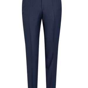 Pantalones combinados HUGO BOSS Lenon1, pantalones de traje regular fit en lana virgen, azul, talla 56