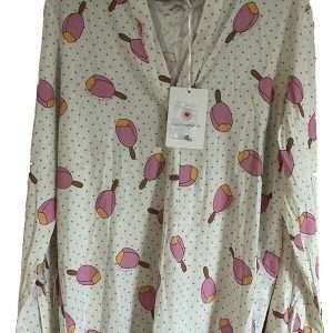 Herzens Angelegenheit Seidenbluse Eis, cremefarben m. pinkem Eis am Stiel, Gr.40