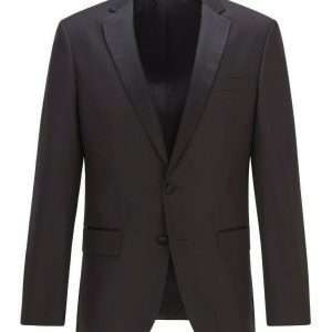 HUGO BOSS Veste slim fit en laine vierge avec détails en soie