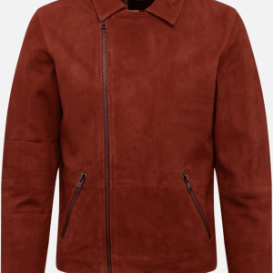 JACK & JONES Herren Lederjacke im Bikerstyle 'Jason Suede' in karamell, Größe M