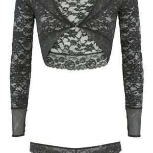 Set JETTE: top bolero con perizoma, in nero, taglia 36