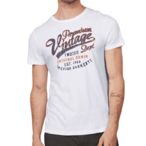 John Devin T-shirt homme style vintage, slim fit, blanc, taille 3XL (60/62)