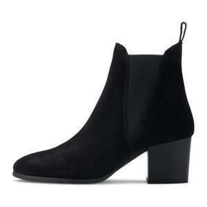 KMB Botín Chelsea de ante fino, negro, talla 39