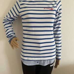 KangaROOS 2 w 1 koszula z długim rękawem i bluzka, niebieska, biała, rozmiar 32/34