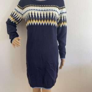 KangaROOS Strickkleid im Norweger-Look, in Marine, Gr. 36